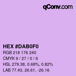 Color code: HEX #DAB0F0 | qconv.com