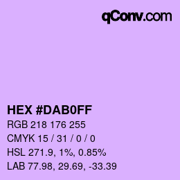 カラーコード: HEX #DAB0FF | qconv.com