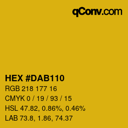 カラーコード: HEX #DAB110 | qconv.com
