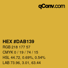 Color code: HEX #DAB139 | qconv.com