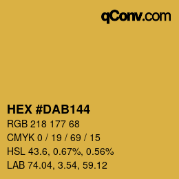 Color code: HEX #DAB144 | qconv.com