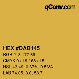 Color code: HEX #DAB145 | qconv.com