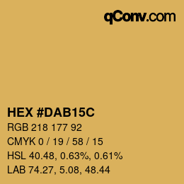 Color code: HEX #DAB15C | qconv.com