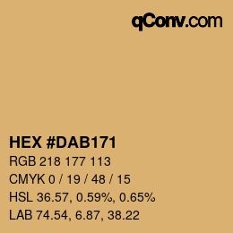 Color code: HEX #DAB171 | qconv.com