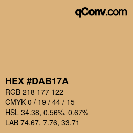 カラーコード: HEX #DAB17A | qconv.com