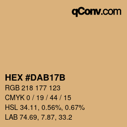 Color code: HEX #DAB17B | qconv.com