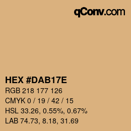 Color code: HEX #DAB17E | qconv.com