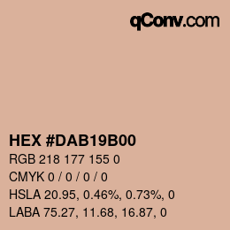 Color code: HEX #DAB19B00 | qconv.com