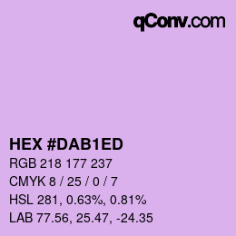 Color code: HEX #DAB1ED | qconv.com