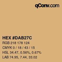 Color code: HEX #DAB27C | qconv.com