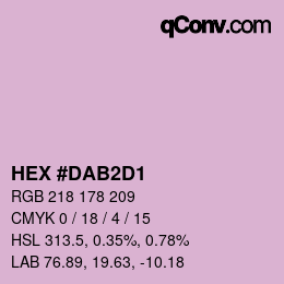 Color code: HEX #DAB2D1 | qconv.com
