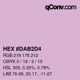 Farbcode: HEX #DAB2D4 | qconv.com