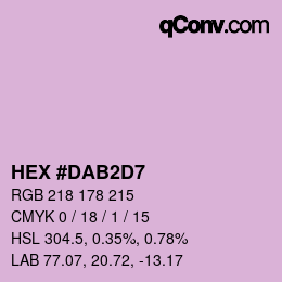 Color code: HEX #DAB2D7 | qconv.com