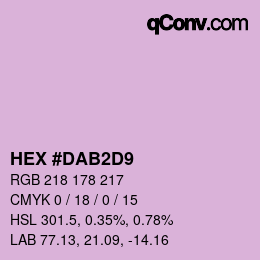 カラーコード: HEX #DAB2D9 | qconv.com