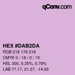 Color code: HEX #DAB2DA | qconv.com