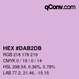 カラーコード: HEX #DAB2DB | qconv.com