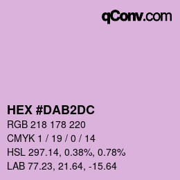 颜色代码: HEX #DAB2DC | qconv.com