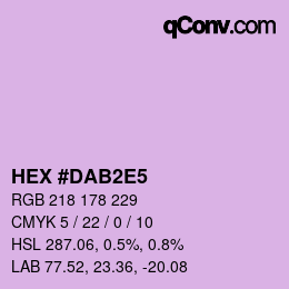カラーコード: HEX #DAB2E5 | qconv.com