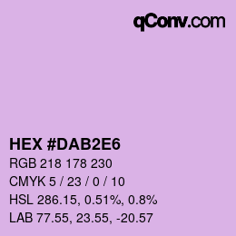 Farbcode: HEX #DAB2E6 | qconv.com