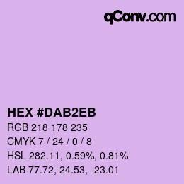 カラーコード: HEX #DAB2EB | qconv.com