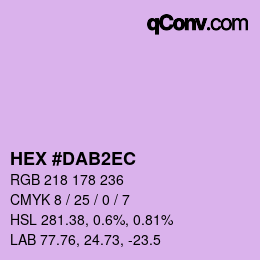 Color code: HEX #DAB2EC | qconv.com