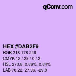 Color code: HEX #DAB2F9 | qconv.com