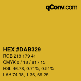 Color code: HEX #DAB329 | qconv.com