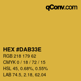 Color code: HEX #DAB33E | qconv.com