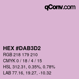 Color code: HEX #DAB3D2 | qconv.com