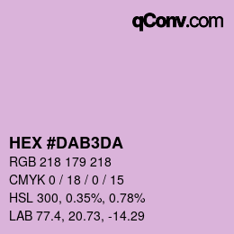 カラーコード: HEX #DAB3DA | qconv.com