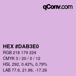 颜色代码: HEX #DAB3E0 | qconv.com
