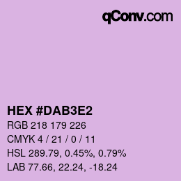 カラーコード: HEX #DAB3E2 | qconv.com