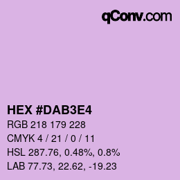 Color code: HEX #DAB3E4 | qconv.com