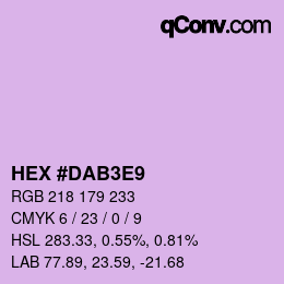 Color code: HEX #DAB3E9 | qconv.com