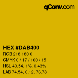 Color code: HEX #DAB400 | qconv.com