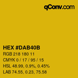 Color code: HEX #DAB40B | qconv.com
