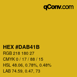 颜色代码: HEX #DAB41B | qconv.com