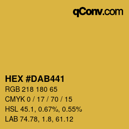 カラーコード: HEX #DAB441 | qconv.com