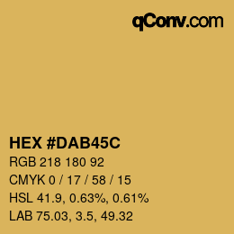 Color code: HEX #DAB45C | qconv.com