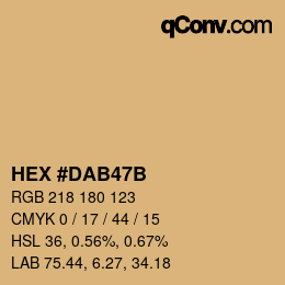 Color code: HEX #DAB47B | qconv.com