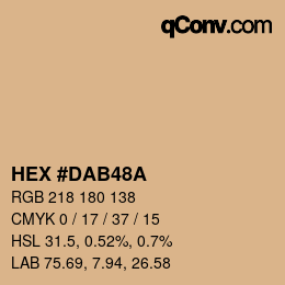 カラーコード: HEX #DAB48A | qconv.com