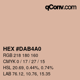 カラーコード: HEX #DAB4A0 | qconv.com