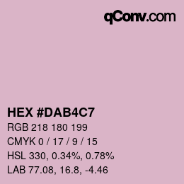 カラーコード: HEX #DAB4C7 | qconv.com