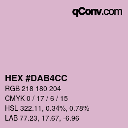 Color code: HEX #DAB4CC | qconv.com