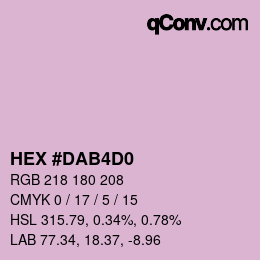 Color code: HEX #DAB4D0 | qconv.com