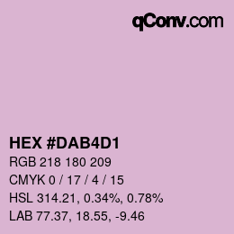 カラーコード: HEX #DAB4D1 | qconv.com