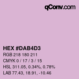 Color code: HEX #DAB4D3 | qconv.com