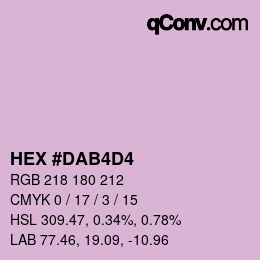 カラーコード: HEX #DAB4D4 | qconv.com