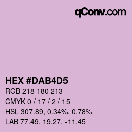 カラーコード: HEX #DAB4D5 | qconv.com