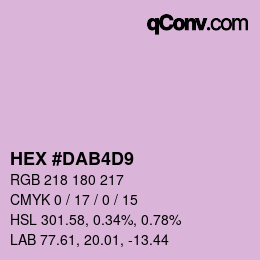 Color code: HEX #DAB4D9 | qconv.com